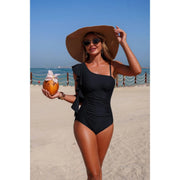 Siren Asymmetrical Ruffle One-Piece Swimsuit