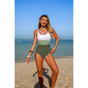 Coastline Colorblock U-Neck One-Piece Swimsuit