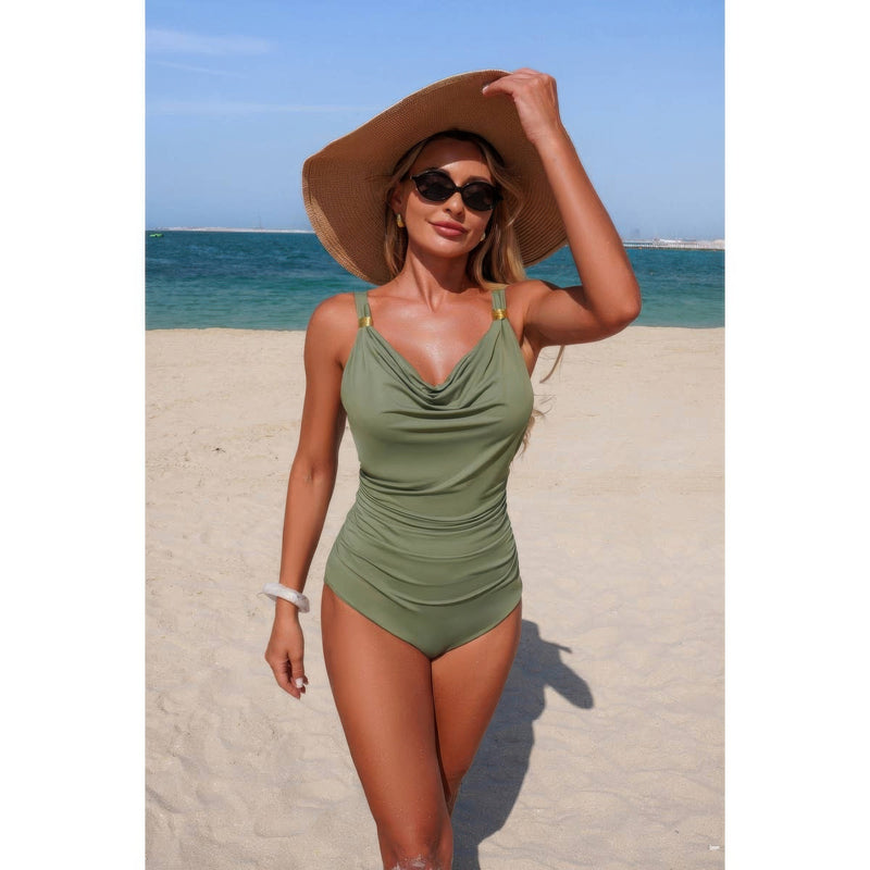 Contour V-Neck Tummy-Control One-Piece Swimsuit