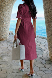 Harper Collared Pocket A-Line Dress