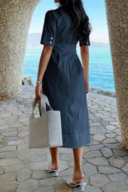Harper Collared Pocket A-Line Dress