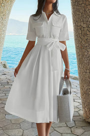 Harper Collared Pocket A-Line Dress
