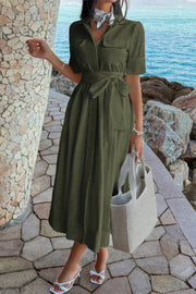 Harper Collared Pocket A-Line Dress