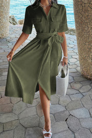 Harper Collared Pocket A-Line Dress