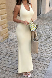 Solstice V-Neck Halter Split Maxi Dress