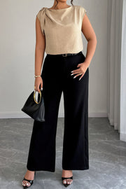 Monaco Plus-Size Colorblock Tie-Neck Blouse