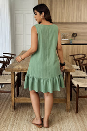 Serena Plus-Size Textured Ruffle Dress