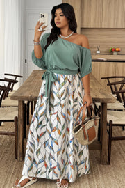 Amara Plus-Size Floral One-Shoulder Dress