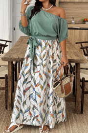 Amara Plus-Size Floral One-Shoulder Dress
