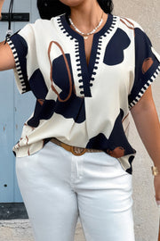 Petal Story Plus-Size Floral V-Neck Top