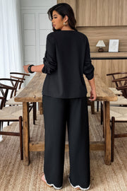 Sienna Contrast Plus-Size Ruffle Set