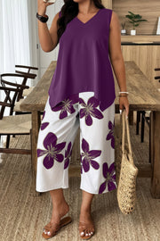 Flora Luxe Plus-Size Two-Piece Pant Set