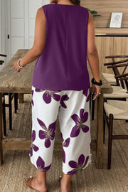 Flora Luxe Plus-Size Two-Piece Pant Set
