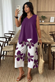 Flora Luxe Plus-Size Two-Piece Pant Set