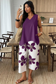 Flora Luxe Plus-Size Two-Piece Pant Set
