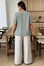 Garden Muse Plus-Size Ruffle Blouse