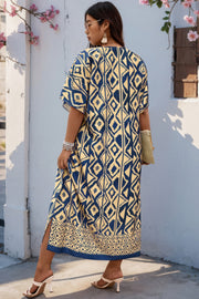 Marisol Plus-Size Printed V-Neck Maxi Dress