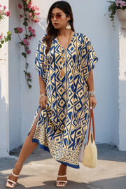 Marisol Plus-Size Printed V-Neck Maxi Dress