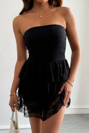 Rosalie Off-Shoulder Ruffle Lace Mini Dress