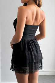 Rosalie Off-Shoulder Ruffle Lace Mini Dress