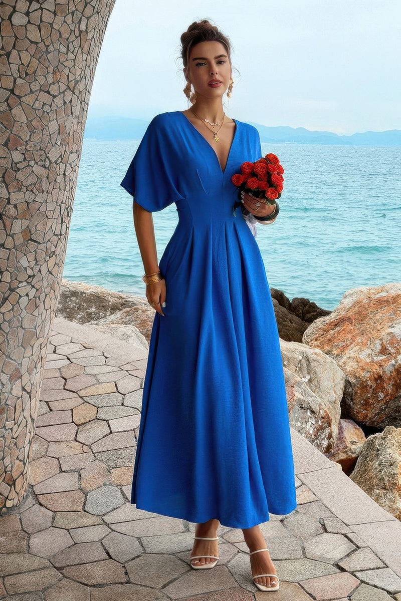 Seraphina Pleated Batwing A-Line Dress
