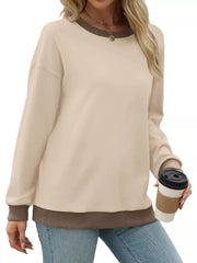 Contrast Trim Crew Neck Sweatshirt