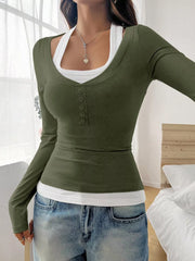 Scoop Neck Long-Sleeve Tee