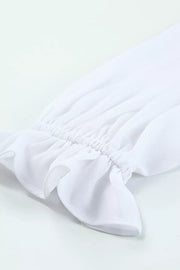 Tie-Front Ruffle Mini Dress with Smocked Wiast