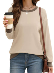 Contrast Trim Crew Neck Sweatshirt