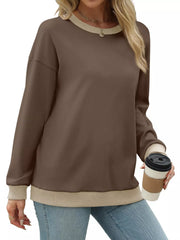 Contrast Trim Crew Neck Sweatshirt