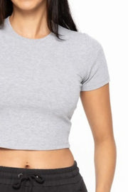 MONO B Essential Micro-Ribbed Cropped Active Tee