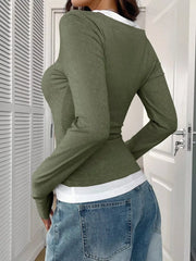 Scoop Neck Long-Sleeve Tee