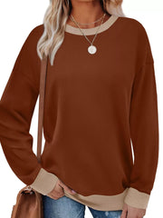 Contrast Trim Crew Neck Sweatshirt