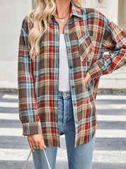 Plaid Button-Up Long-Sleeve Shirt