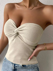 Twist-Front Rib-Knit Tube
