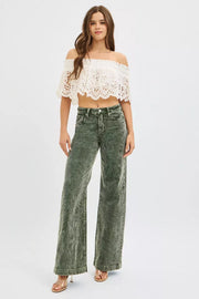 RISEN High-Rise Wide-Leg Corduroy Jeans - Plus Size