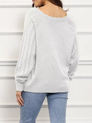 Cable Knit Boat-Neck Sweater