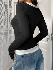 Scoop Neck Long-Sleeve Tee