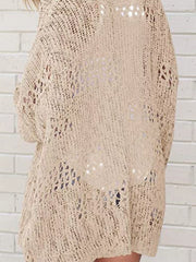 Openwork Open-Front Lightweight Cardigan
