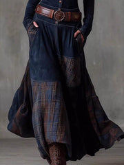 Plaid Button-Front Long-Sleeve Dress - Plus Size