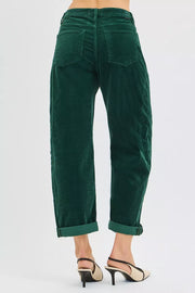 RISEN High-Rise Crop Barrel Cordurory Pants