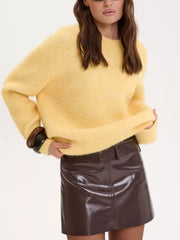 Round-Neck Drop-Shoulder Sweater