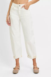RISEN High-Rise Barrel Cropped Jeans - Plus Size
