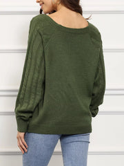 Cable Knit Boat-Neck Sweater