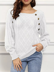 Cable Knit Boat-Neck Sweater
