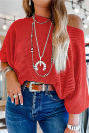 Rib-Knit Off-Shoulder Blouse