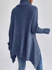 Turtleneck Drop-Shoulder Sweater