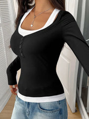 Scoop Neck Long-Sleeve Tee