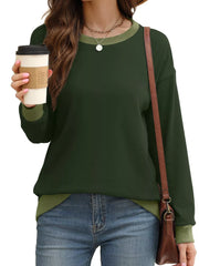 Contrast Trim Crew Neck Sweatshirt