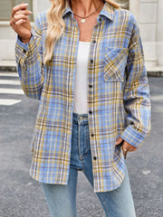 Plaid Button-Up Long-Sleeve Shirt